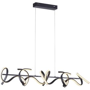 JUST LIGHT. Curls LED hanglamp, zwart, metaal, 99 cm lang, dimbaar
