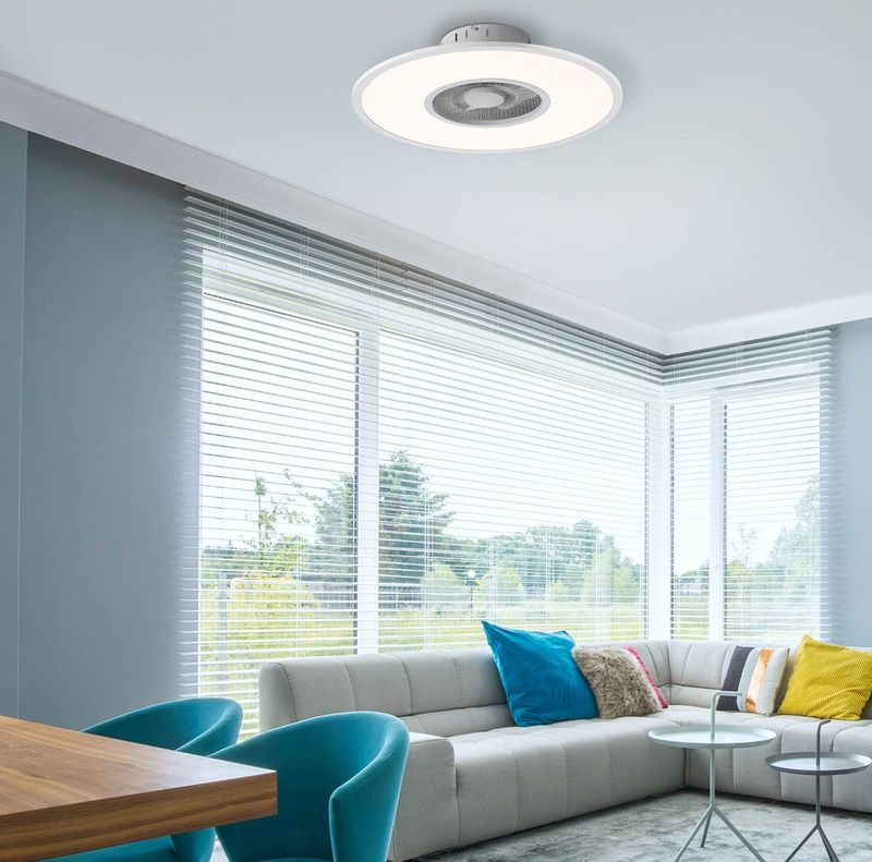 Leuchten Direkt - led Deckenventilator mit Beleuchtung Ventilator Deckenlampe dimmbar mit Fernbedienung, 10 Stufen, 1x led 32W 2600lm 2700-5000K
