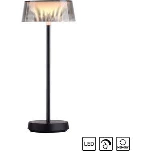 JUST LIGHT. LED accu-tafellamp Dora, dimbaar, IP44, zwart