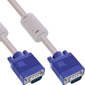 InLine 17803 S-VGA Kabel, 15pol HD Stecker / Stecker, beige, 0,3m