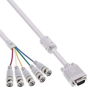 InLine VGA BNC-kabel, 5X BNC-stekker naar 15-polige HD-stekker, 3 m
