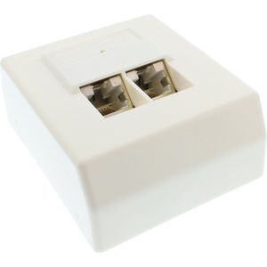 InLine - Cat.5e Aansluitdoos - Stopcontacten - Wit - 2x RJ45
