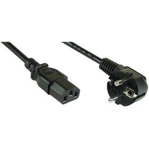 InLine netsnoer, haakse Schuko naar IEC stekker, 5,0 m