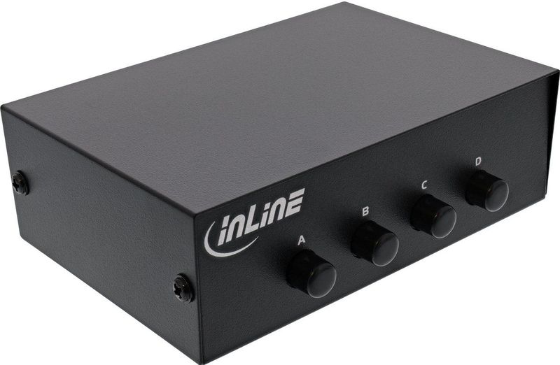 Handmatige Dataschakelaar - 9-polig - 4 x Sub-D Stekker naar 1 x Sub-D Aansluiting - Afgeschermd