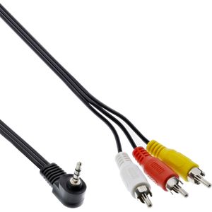 InLine 89600 Audio/Video Kabel, 3,5mm 4pol Stecker auf 3x Cinch für Digitalkamcorder, 1,5m