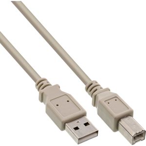 InLine USB 2.0 Anschlusskabel A an B 1m beige