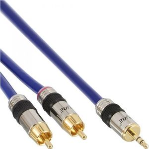 Premium 3,5mm Jack - Tulp stereo audio kabel / blauw - 5 meter