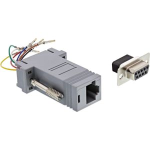 Adapter - 9pol Sub D Bu - RJ45 Bu - Inline - Kunststof