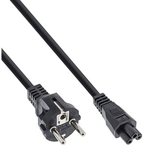 InLine 16656B Netzkabel für Notebook, 3pol Kupplung, schwarz, 5m
