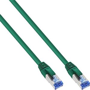 InLine 76811G Patchkabel, S/FTP (PiMf), Cat.6A, 500MHz, halogenfrei, Kupfer, grün, 1m