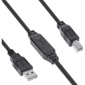 Actieve USB-B Kabel - USB 2.0 - 10 meter - Zwart