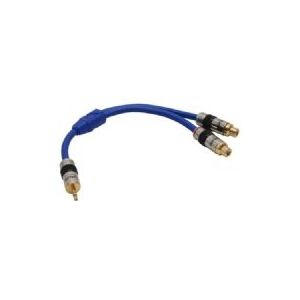 Premium 3,5mm Jack (m) - Tulp (v) stereo audio adapter kabel / blauw - 0,25 meter