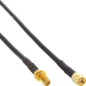 InLine 40860C WLAN-kabel, R-SMA-stekker op R-SMA-koppeling, 20 m
