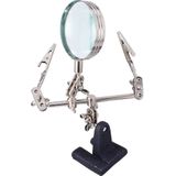Derde Hand - Vergrootglas - Zwart - Gietijzer - Met Klemmen en Loep