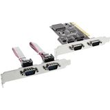 InLine Seriële RS232 PCI Kaart met 4 9-pins SUB-D Poorten