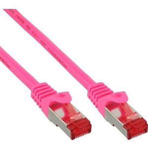 InLine 76422M patchkabel S/FTP PiMf Cat.6 250 MHz PVC koper roze 0,25 m