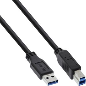 InLine 35310 USB 3.0 Kabel, A an B, schwarz, 1m