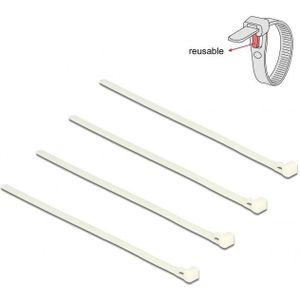 Tie-wraps 250 x 7,2mm / transparant - herbruikbaar (100 stuks)