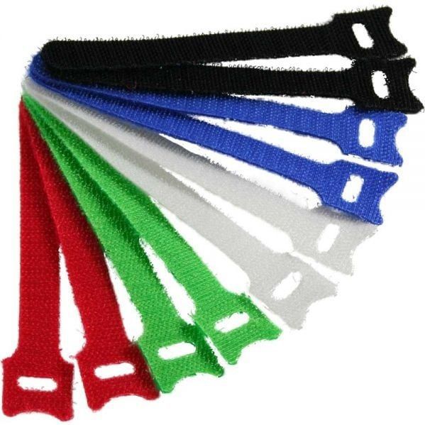 Klittenband kabelbinders 200 x 12mm / diverse kleuren (10 stuks)