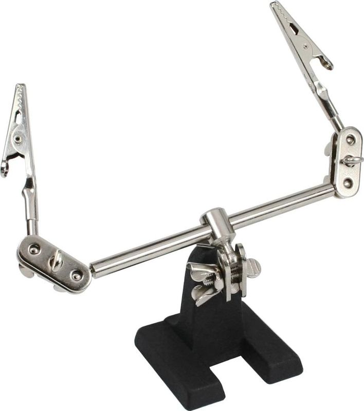 InLine - 43046B - Soldeerapparaat - Zware Gietstandaard - Met 6 Kogelgewrichten en 2 Krokodillenknijpers