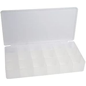 InLine® 43009E lege opbergdoos voor kleine onderdelen, 18 vakken, afmetingen: 213 x 114 x 35 mm