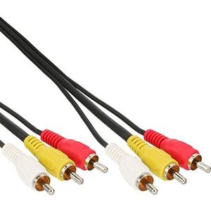 InLine 89611 RCA-kabel, audio/video 3x cinch, stekker/stekker, 1 m