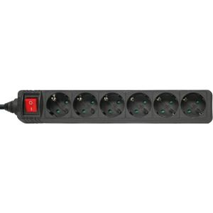 InLine 16461s 6 AC Outlet (S) 230 V 1,5 m zwart - stekkerdoos, 6 x AC, 3500 W, 1,5 m, zwart, kunststof)