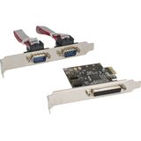 InLine - PCI-Express Kaart - 1x 25-pins en 2x 9-pins SUB-D Aansluitingen