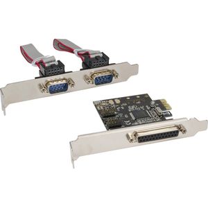 InLine - PCI-Express Kaart - 1x 25-pins en 2x 9-pins SUB-D Aansluitingen