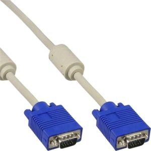 InLine 17719 S-VGA Kabel, 15pol HD Stecker / Stecker, beige, 2m