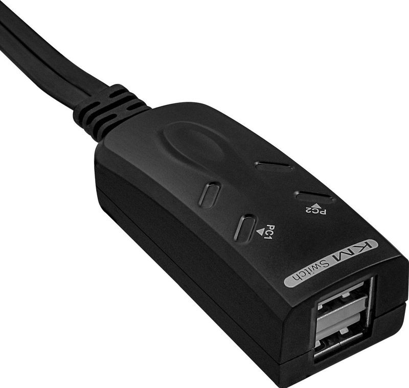 InLine - KM Switch - 2 Poorts - USB - Zwart