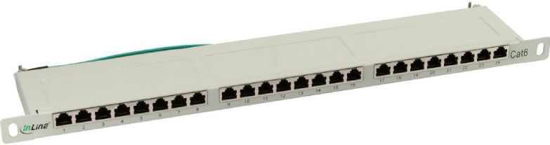 InLine - Patchpaneel Cat.6 - 24-weg - Lichtgrijs - 48,26cm