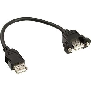 InLine 33441D USB 2.0 Adapterkabel, Buchse A auf Einbaubuchse A, 0,2m