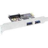 InLine - PCIe Kaart - 2x USB 3.0 - SATA-Voeding