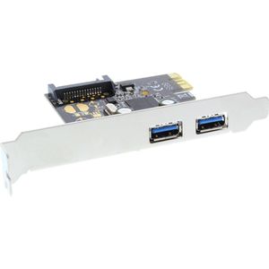 InLine - PCIe Kaart - 2x USB 3.0 - SATA-Voeding