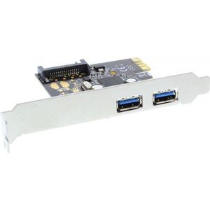 InLine PCIe kaart - 2x USB3.0 met SATA-voeding