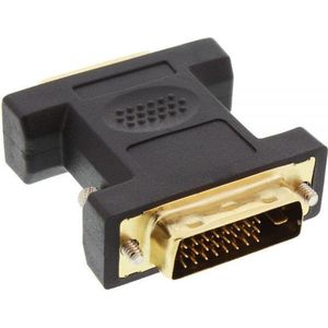 DVI-D Dual Link (m) - DVI-I Dual Link (v) adapter - verguld / zwart