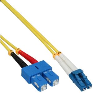 LC - SC Duplex Optical Fiber Patch kabel - Single Mode OS2 - geel / LSZH - 0,50 meter