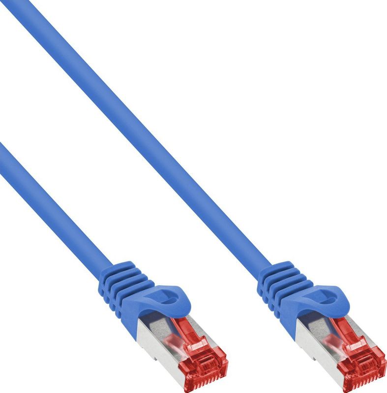 InLine 76111B patchkabel S/FTP (PiMf) Cat.6 250 MHz PVC CCA blauw 1m