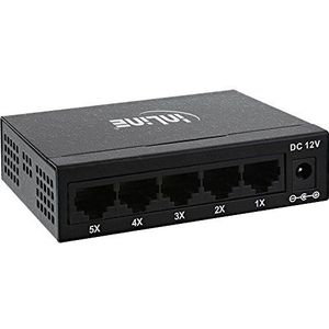 InLine 32206M netwerk Switch (5 poort, Fast Ethernet, 10/100MBit/s, Desktop zonder ventilator) metaal