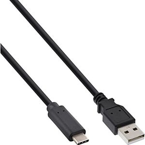 InLine 35734 USB 2.0 kabel, USB Type-C stekker naar A-stekker, zwart, 1,5 m
