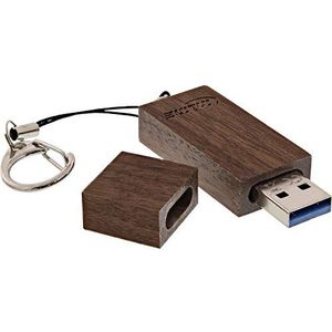InLine 35062W Woodstick USB 3.0 geheugenstick, 16GB walnoothout