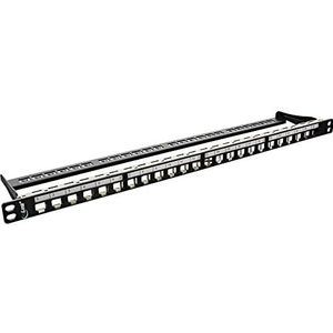 InLine Keystone 76824C Snap-In 24-weg patchpaneel, leeg plaatstaal, 19 inch, 0,5U, zwart