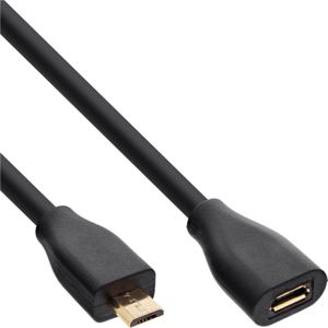 Micro USB-B Verlengkabel - USB 2.0 - 1,5 meter - Zwart