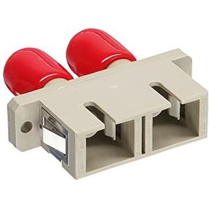 InLine® Fiber Optical Adapter Duplex ST/SC male grey metal sleeve with flange
