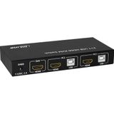 InLine - 2x1 USB HDMI KVM Switch - Zwart - Inclusief Kabels - Metalen Behuizing