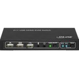 InLine - 2x1 USB HDMI KVM Switch - Zwart - Inclusief Kabels - Metalen Behuizing