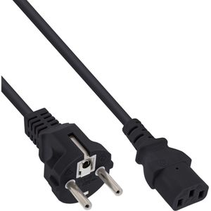 C13 (recht) - CEE 7/7 (recht) stroomkabel - 3x 0,75mm / zwart - 0,50 meter
