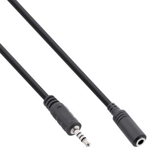 4-polige 3,5mm Jack (v) - 2,5mm (m) Adapterkabel - 5 meter - Zwart