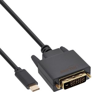 InLine USB Type C - DVI (2 m, USB Type C), Videokabel